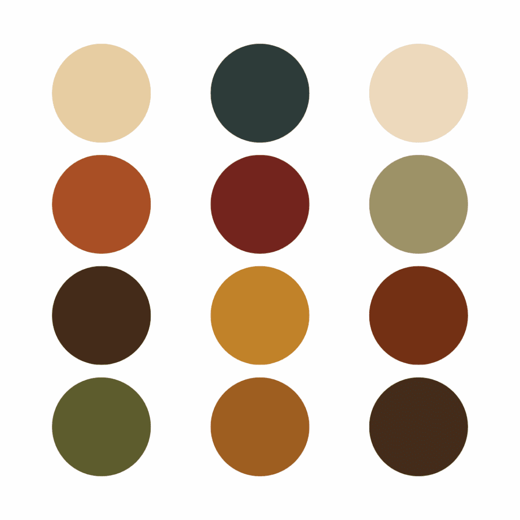 Popular autumn tones and palette